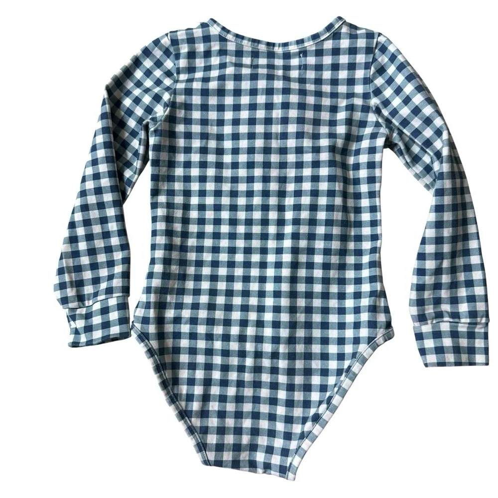 Sweet Honey Blue Gingham Long Sleeve Button Up 3T